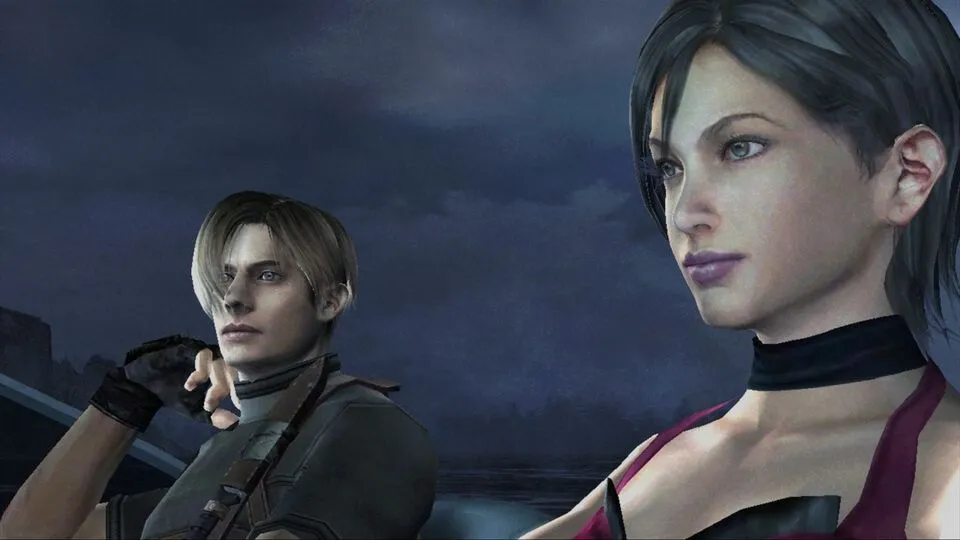 Cảnh gameplay của Resident Evil 4 bản cuối cùng, thể hiện góc nhìn qua vai.
