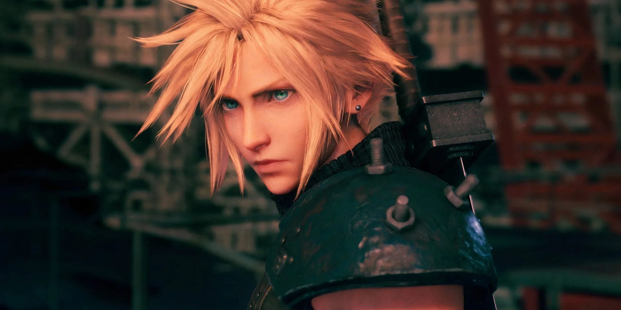 Cloud Strife với ánh mắt kiên định, hình ảnh từ Final Fantasy 7 Remake