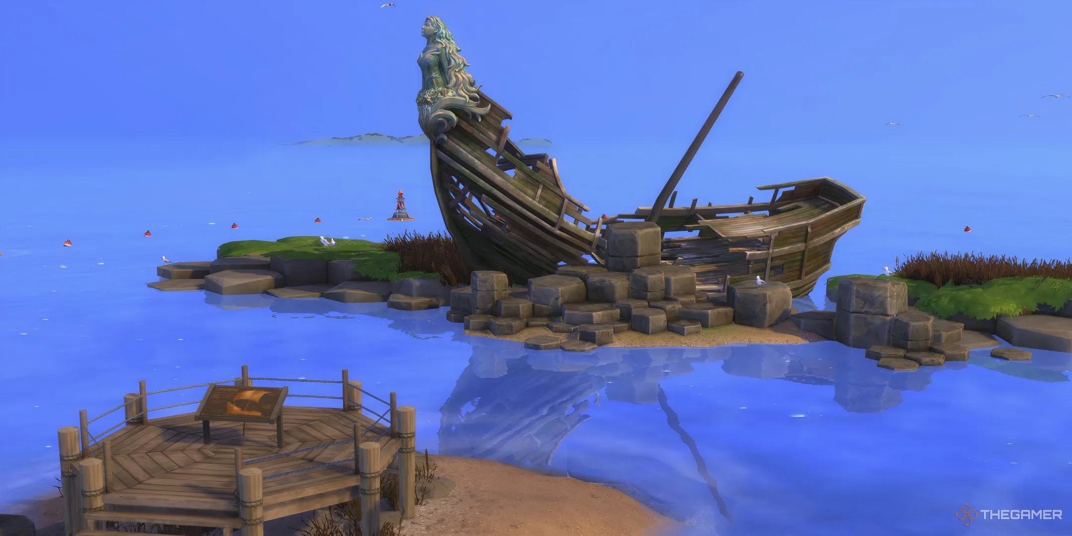 Con thuyền đắm tại Đài Tưởng Niệm Lịch Sử ở Bờ Biển Adhmor, The Sims 4 Enchanted By Nature.