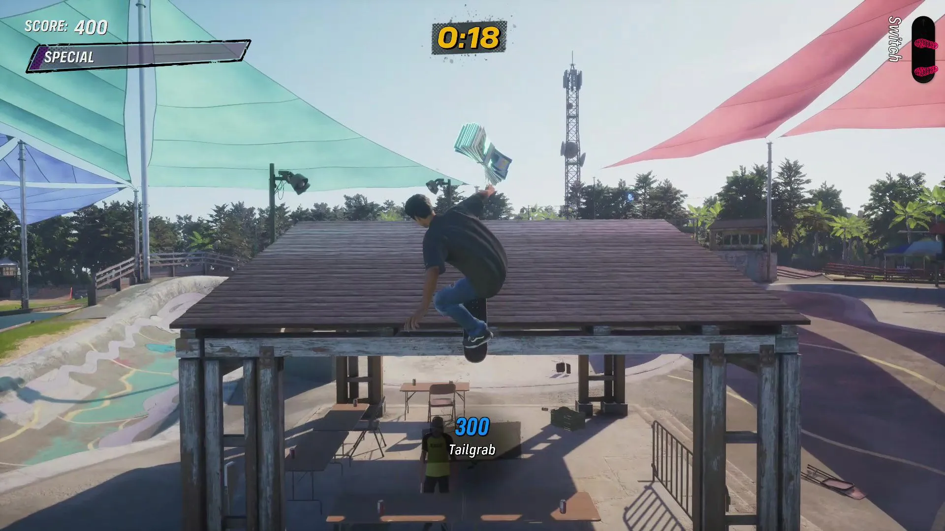 Cụm tiền mặt cuối cùng cần tốc độ để vượt qua cấu trúc nhỏ ở Kona Tony Hawk's Pro Skater 3 + 4