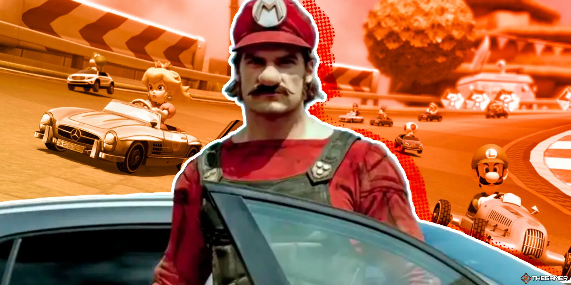 Diễn viên ngoài đời thật đóng vai Mario trong quảng cáo Mario Kart 8 X Mercedes-Benz tại Nhật Bản, cùng với Luigi và Peach đua trong Mario Kart 8 bằng xe Mercedes-Benz.