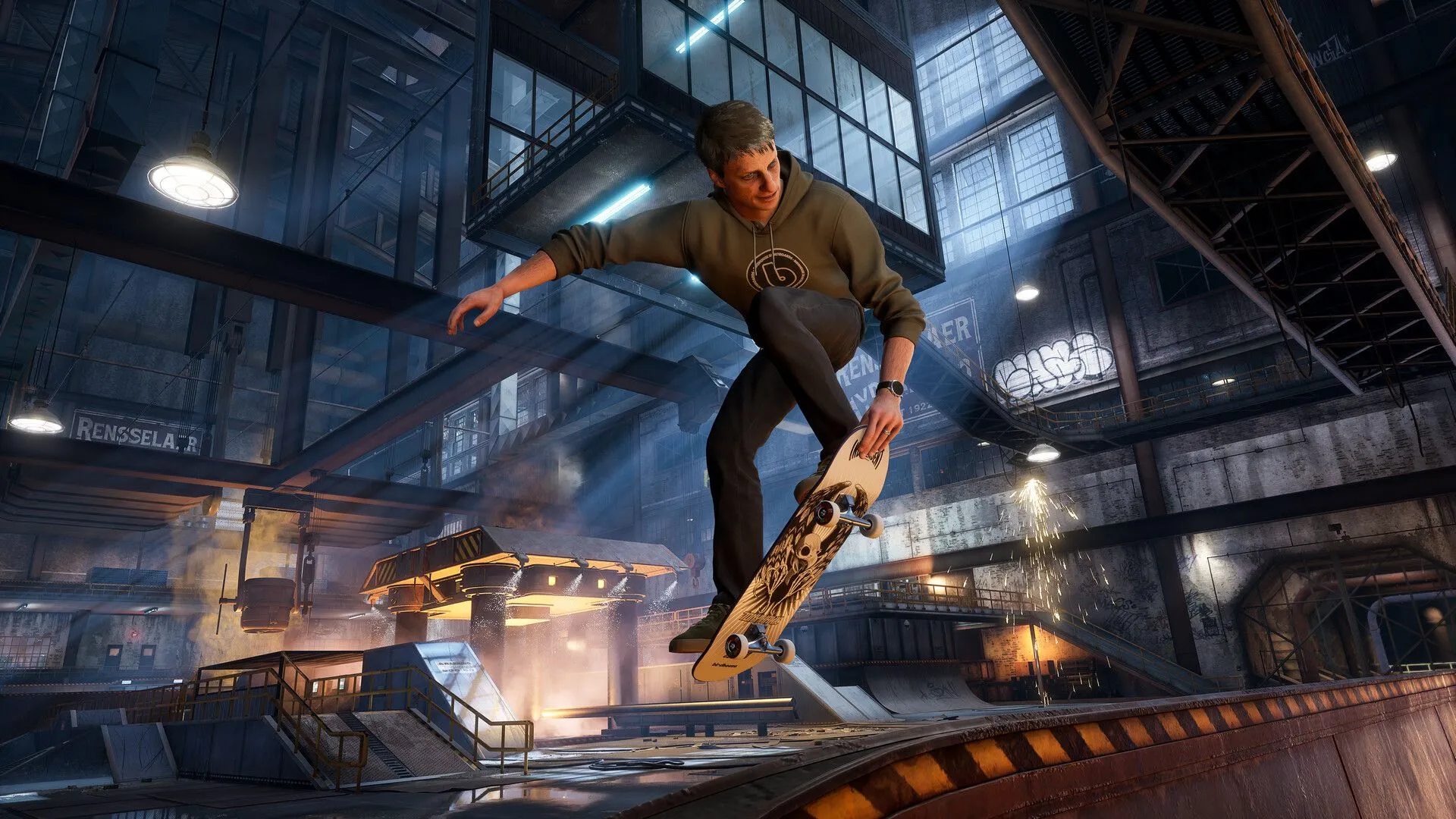 Game thủ trượt ván trong một môi trường đô thị