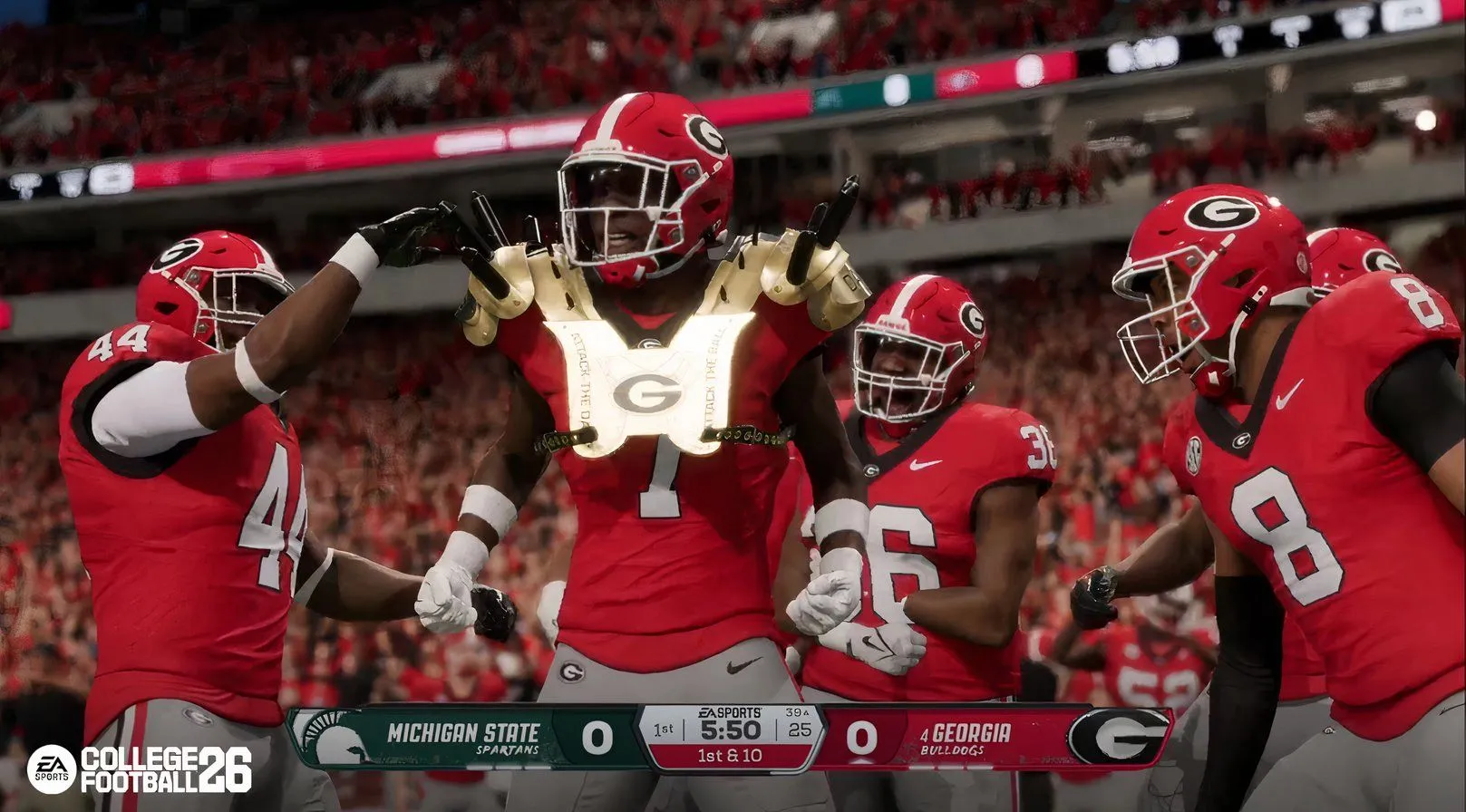 Góc nhìn từ trên cao của một trận đấu College Football 26