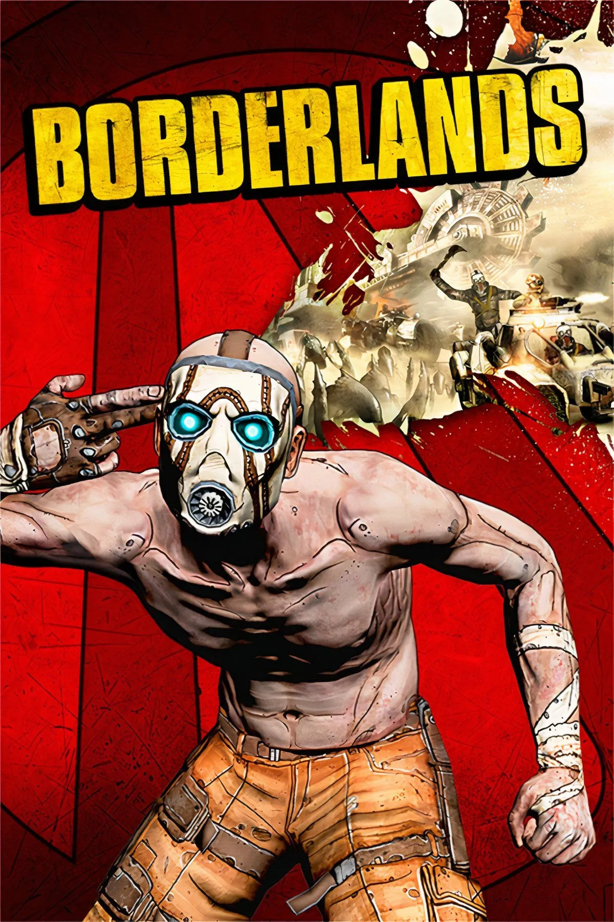 Hình ảnh so sánh phong cách đồ họa của Borderlands: bản demo ban đầu (realistic) và bản cuối cùng (cel-shaded).