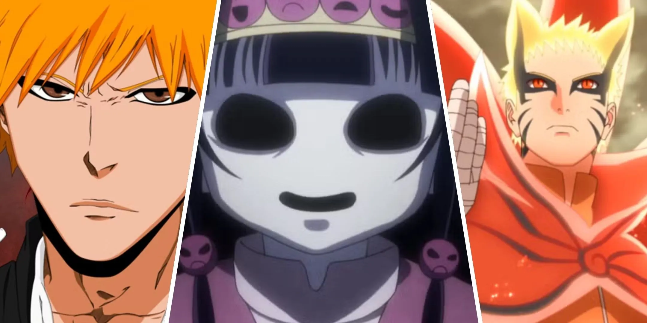 Ichigo Kurosaki, Nanika Zoldyck và Naruto Uzumaki trong hình ảnh tổng hợp, đại diện cho những nhân vật anime có khả năng phá hủy hành tinh.