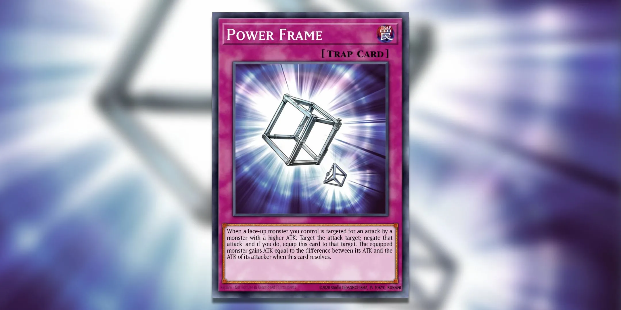 Lá bài bẫy Power Frame, hiệu ứng đơn giản nhưng văn bản mô tả lại dài dòng và khó hiểu trong Yu-Gi-Oh!.