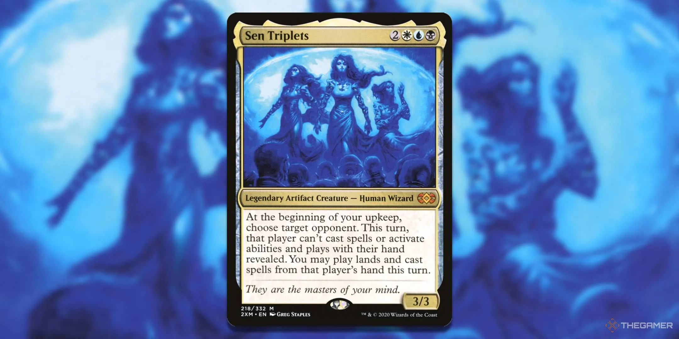 Lá bài Commander Sen Triplets của Magic The Gathering với hình ảnh minh họa sống động.