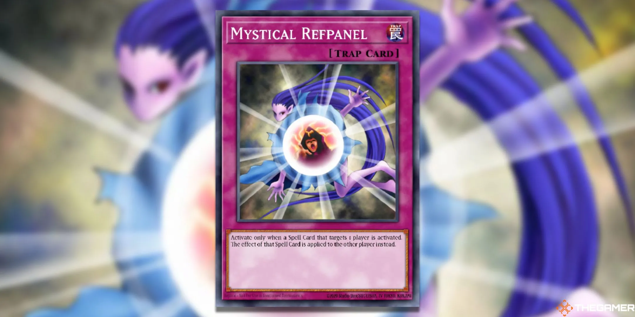 Lá bài ma pháp Mystical Refpanel, một ví dụ điển hình về xung đột từ ngữ luật chơi Yu-Gi-Oh! cũ và mới.
