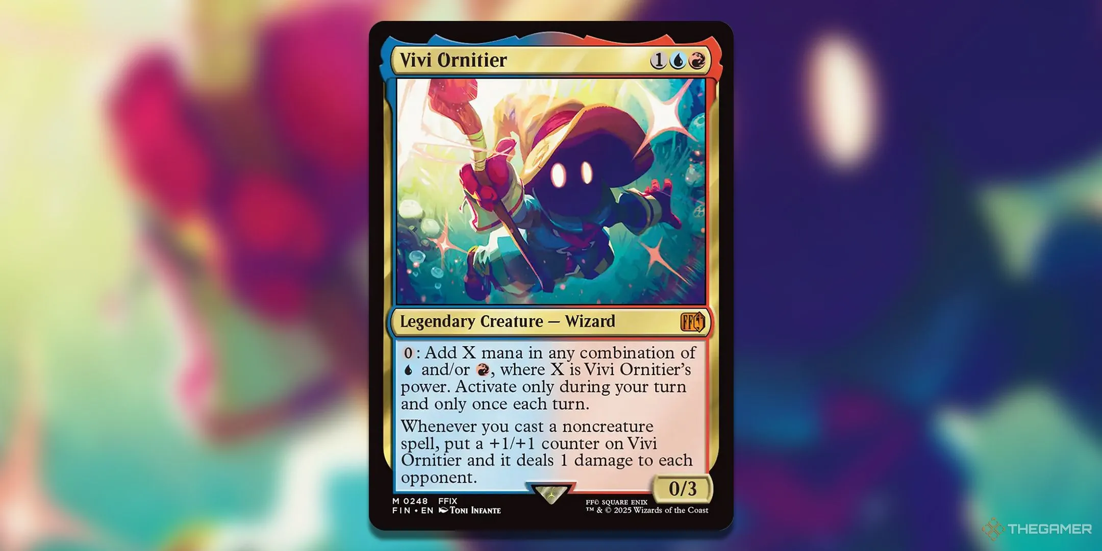 Lá bài Vivi Ornitier, một Commander nổi bật trong các bộ bài Storm MTG.