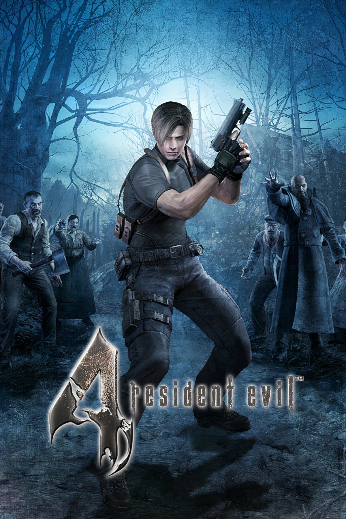 Mô tả Resident Evil 4 thời kỳ đầu phát triển (Hook Man build), có thể là cảnh Leon hoặc môi trường game.