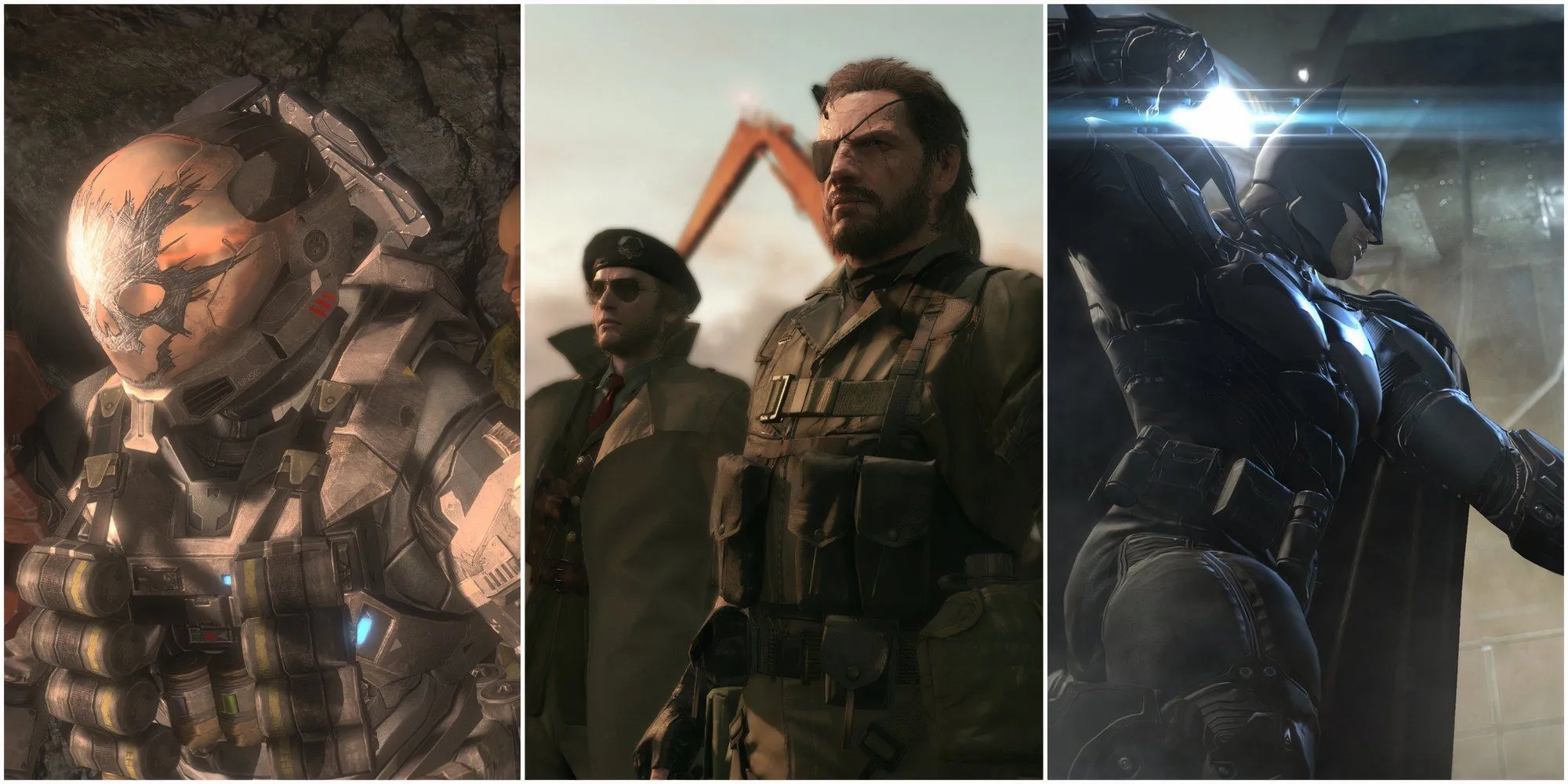 Một bức ảnh ghép của các tiền truyện game hay nhất với Halo Reach, Metal Gear Solid 5, Batman Arkham Origins