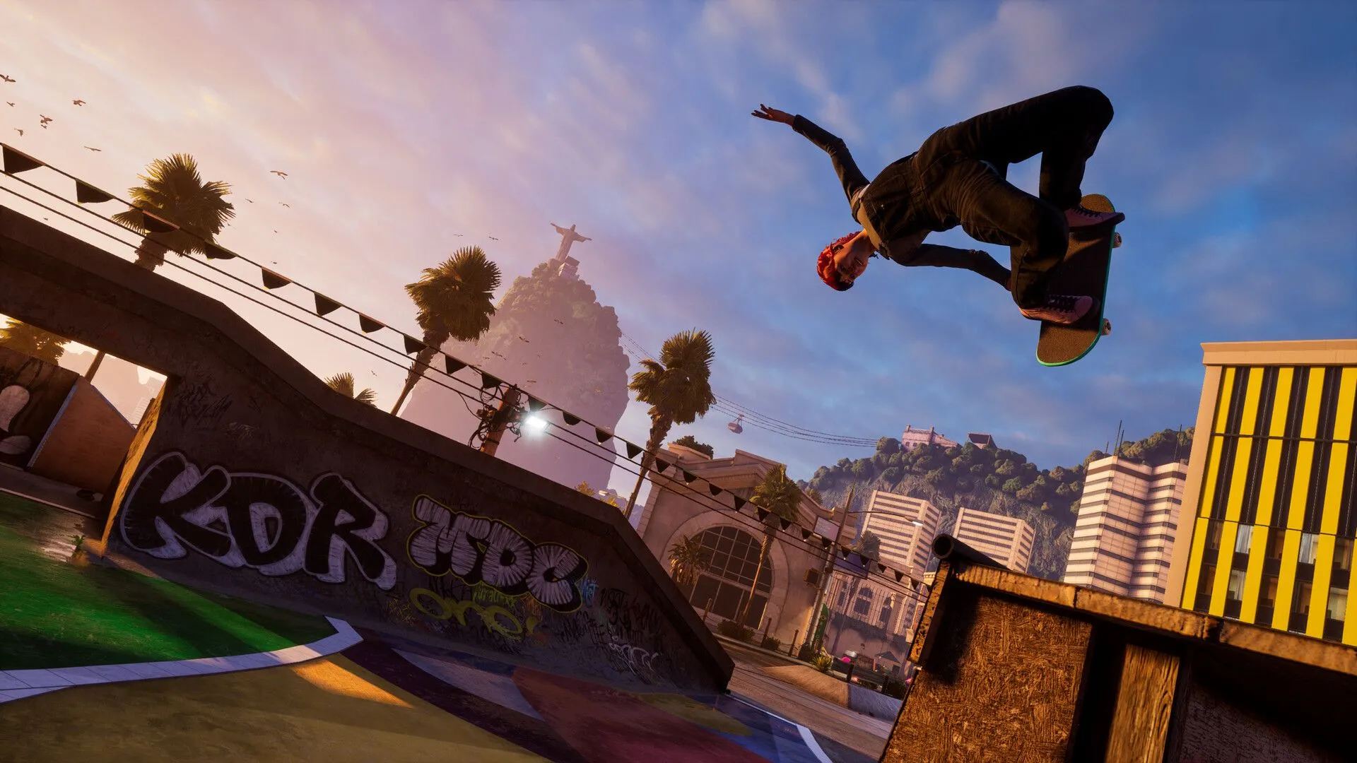 Một skater biểu diễn cú trượt ván độc đáo trên đường ống trong game Tony Hawk’s Pro Skater 3 + 4
