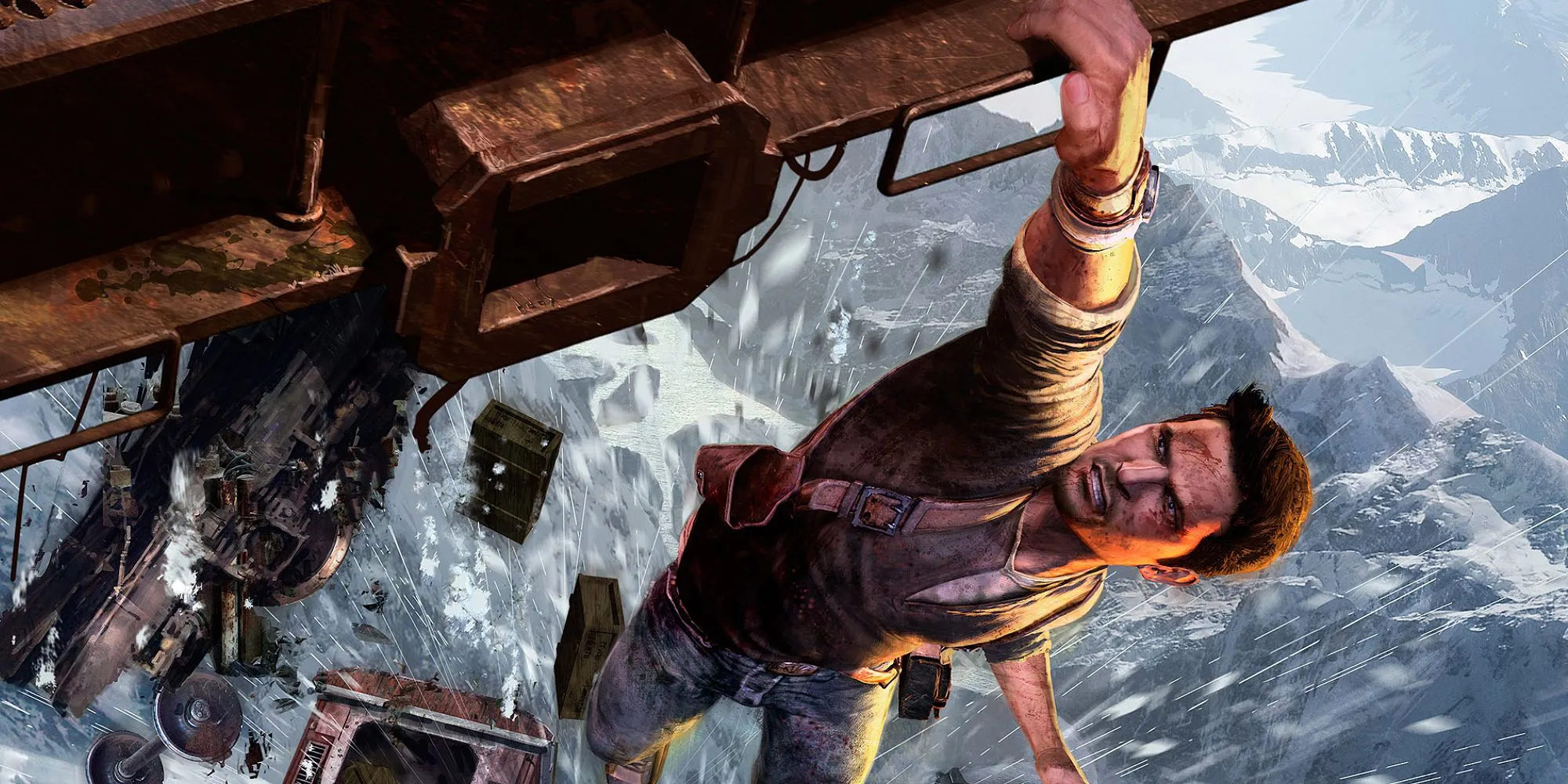 Nathan Drake trong Uncharted 2: Among Thieves rơi khỏi tàu, bối cảnh cho câu nói Ah C***