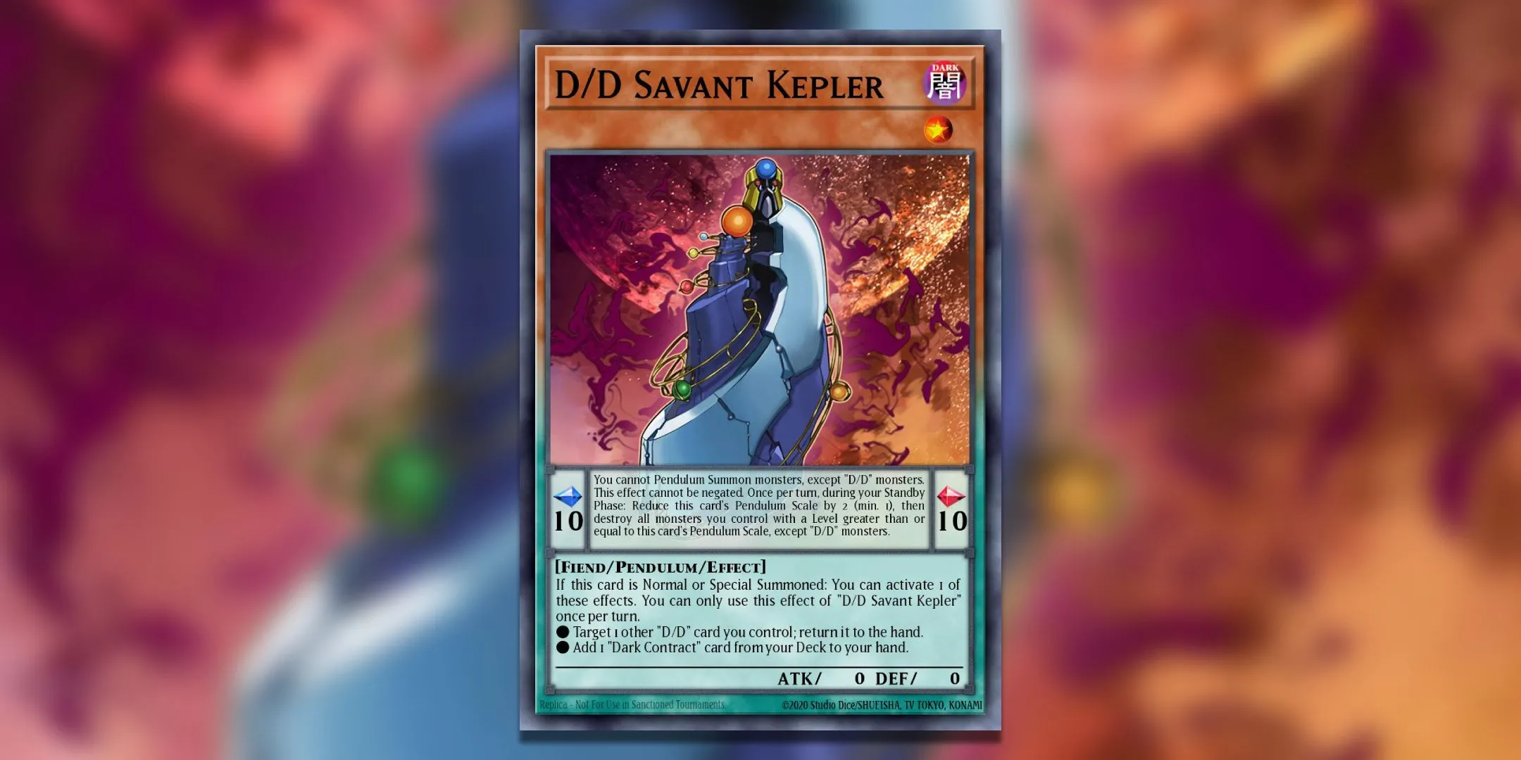 Quái thú D/D Savant Kepler, đại diện cho độ phức tạp của toàn bộ archetype D/D/D trong Yu-Gi-Oh!.