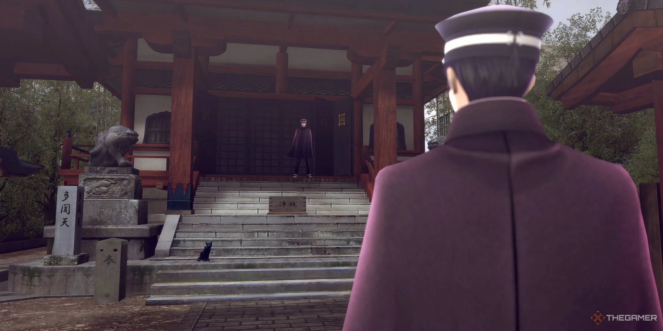 Raidou và Goto tại Đền Tamonten trong Raidou Remastered: The Mystery Of The Soulless Army