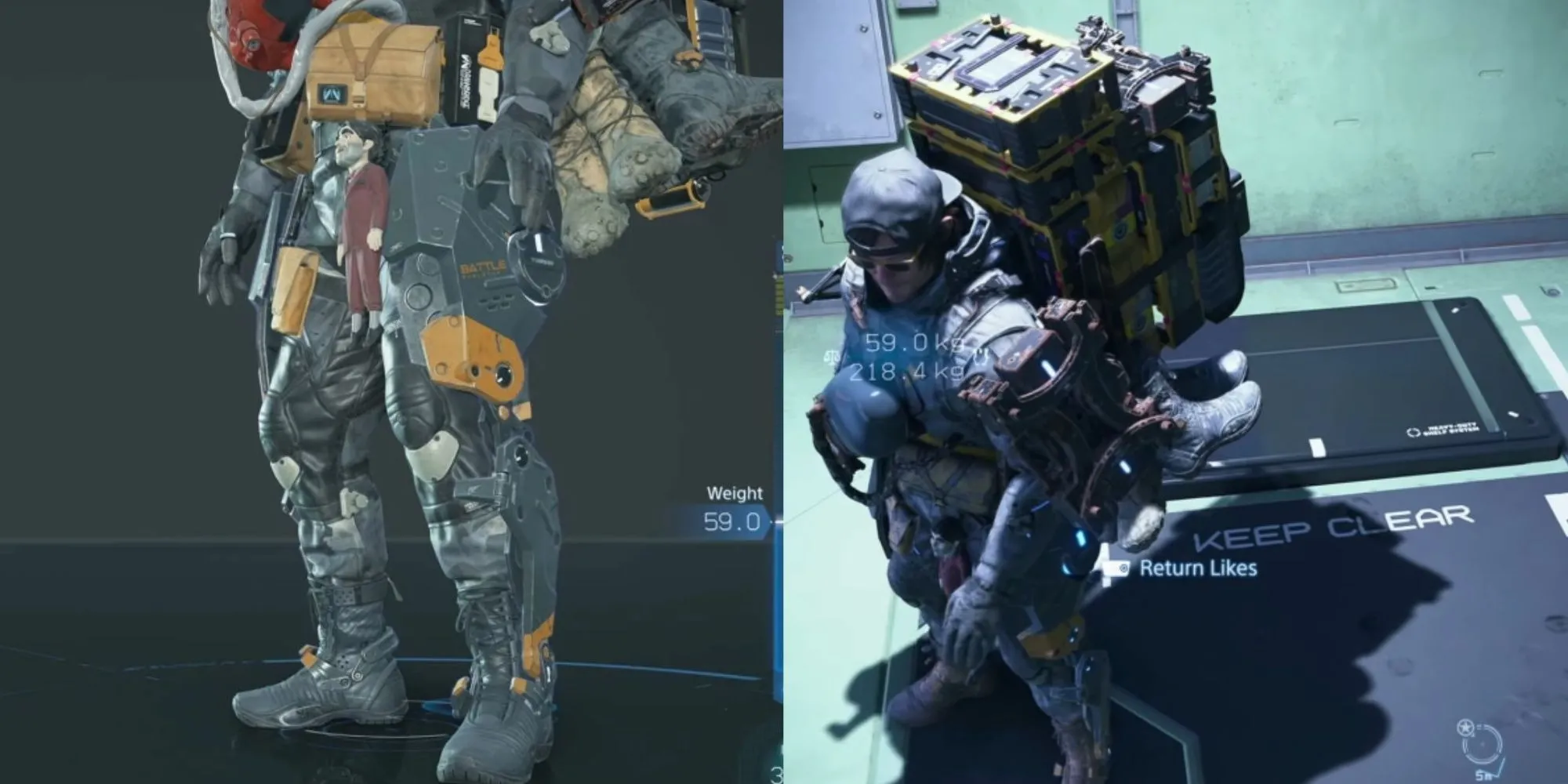 Sam Bridges mặc các bộ đồ và trang bị đặc biệt trong Death Stranding 2: On the Beach