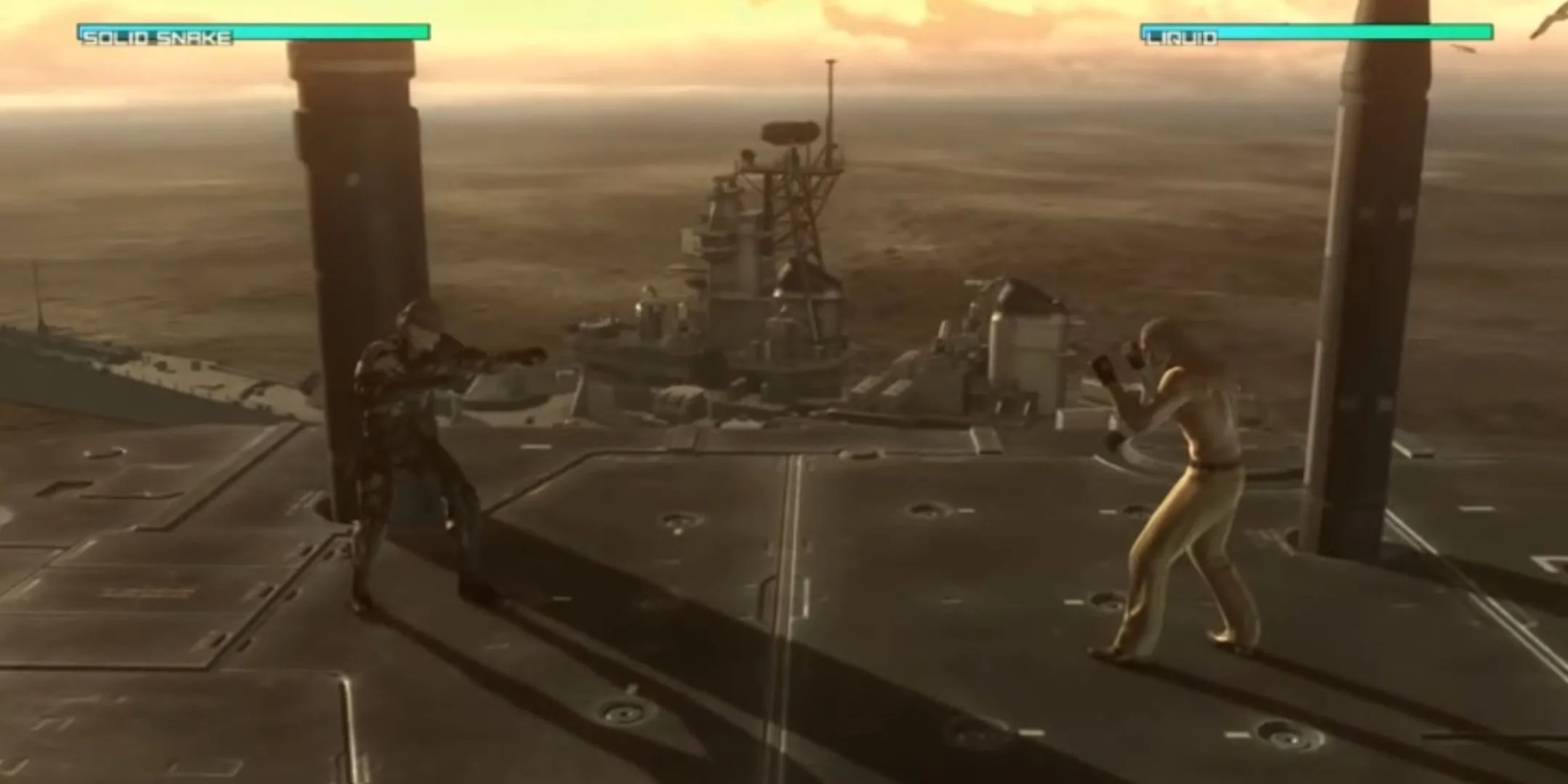 Solid Snake đối mặt Liquid Ocelot trong trận đấu trùm cuối Metal Gear Solid 4