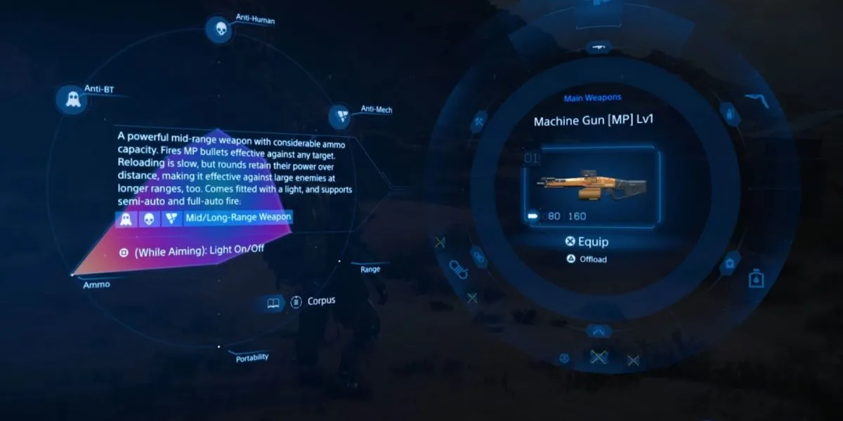 Súng máy MP cấp 1 trong Death Stranding 2 On the Beach