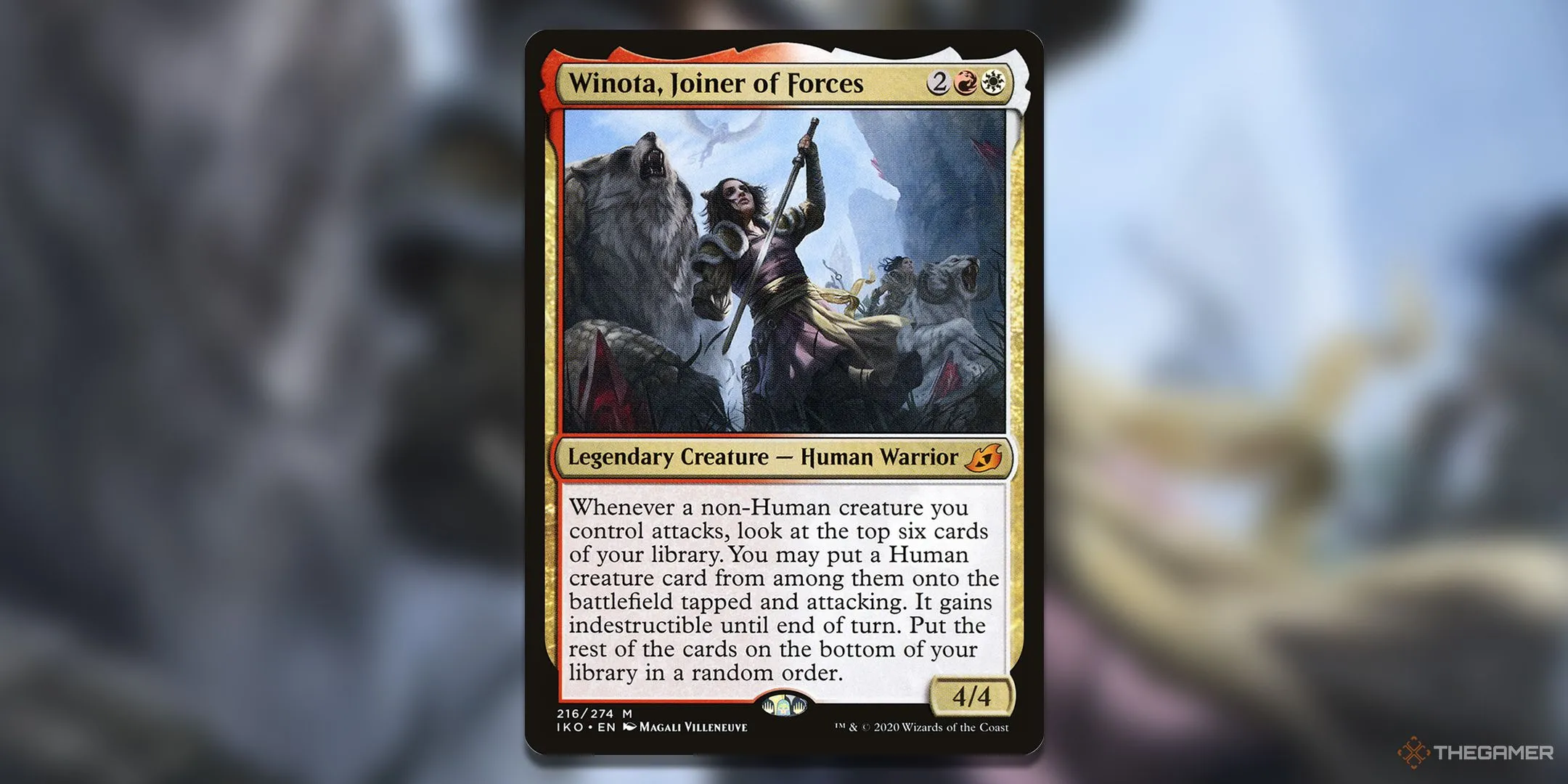 Winota, Joiner of Forces, Commander từng bị cấm với khả năng spam quái mạnh mẽ trong Magic The Gathering.