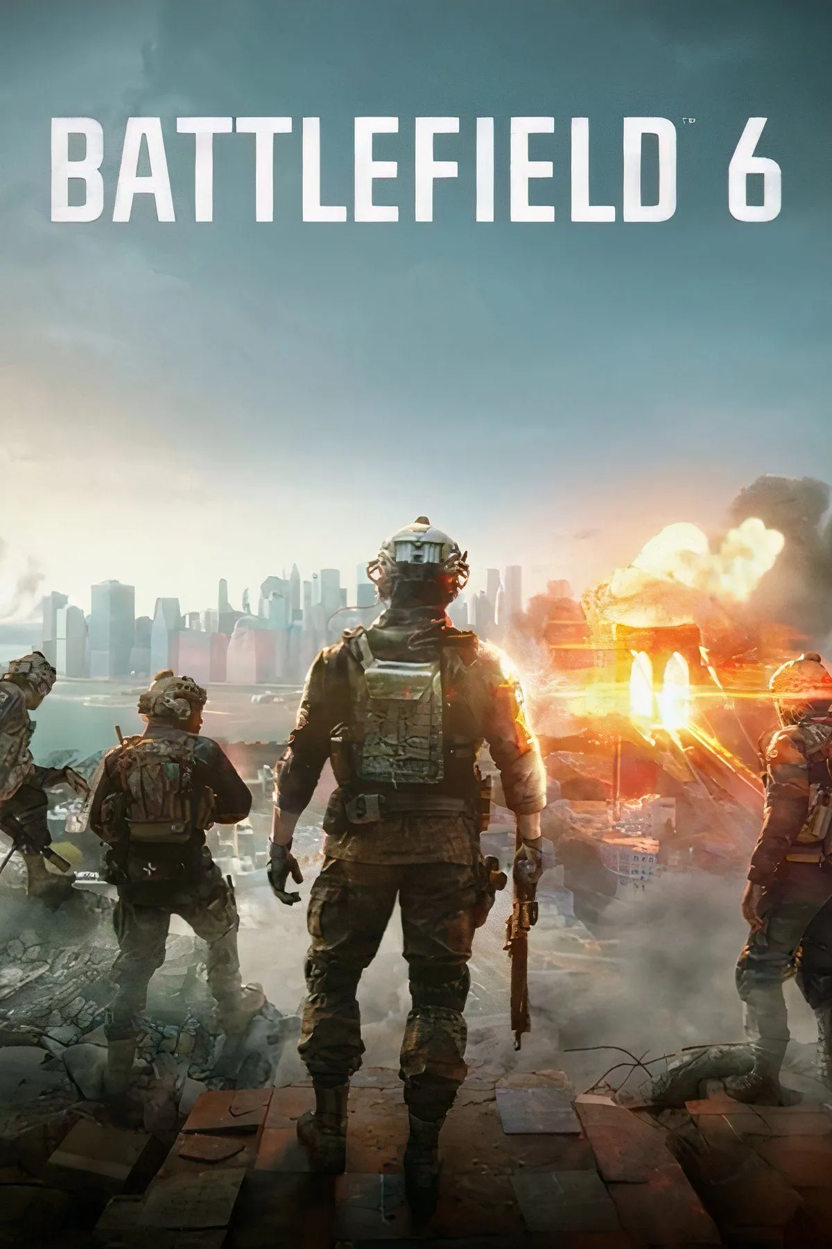 Bìa game Battlefield 6 với hình ảnh chiến trường khốc liệt, đại diện cho tinh thần của tựa game FPS.