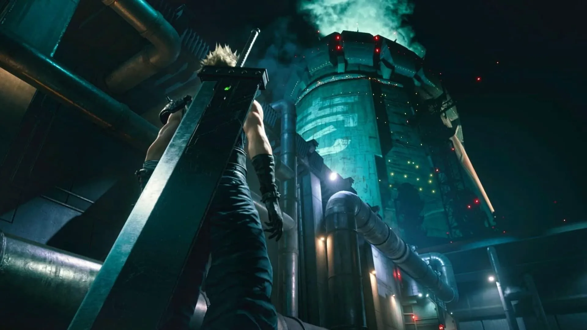 Bìa game Final Fantasy VII Remake với nhà máy Mako ở Midgar, biểu tượng cho dung lượng khổng lồ và thách thức lưu trữ trên Switch 2