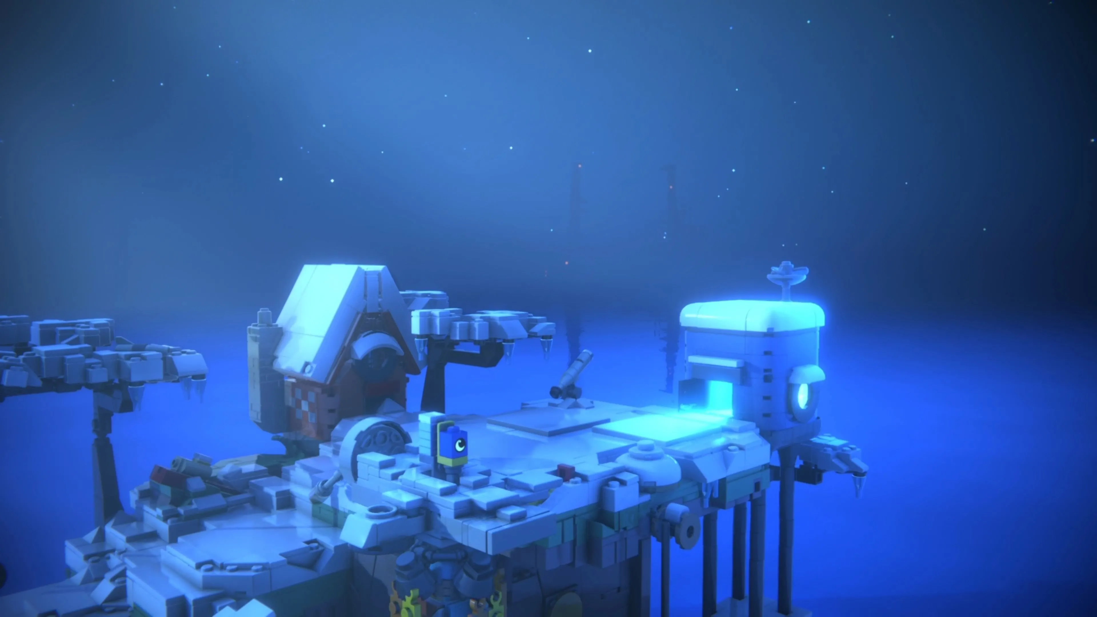Blue thức dậy trong thế giới mùa đông, mơ ước trở thành phi hành gia trong LEGO Voyagers