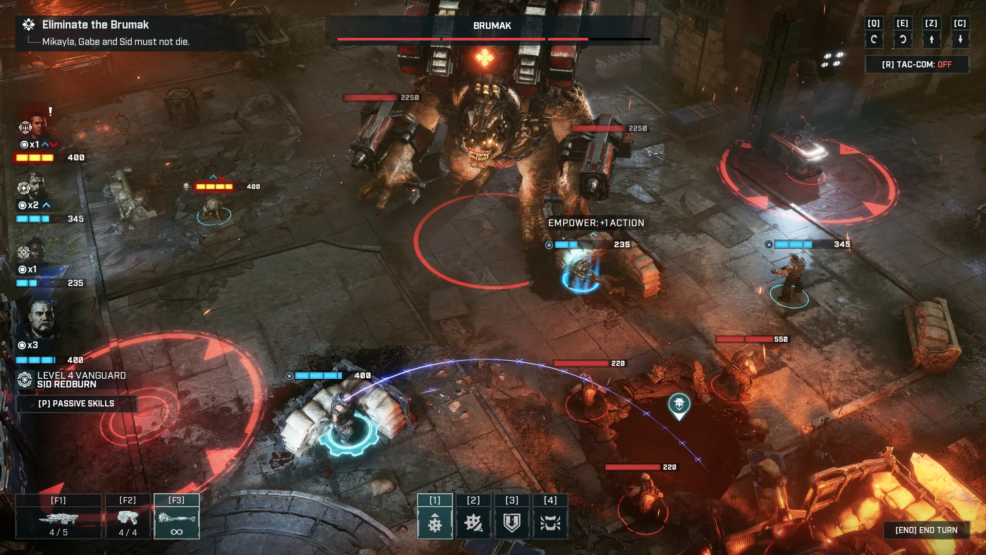 Brumak khổng lồ trong Gears Tactics, đại diện cho những trận chiến chiến thuật căng thẳng