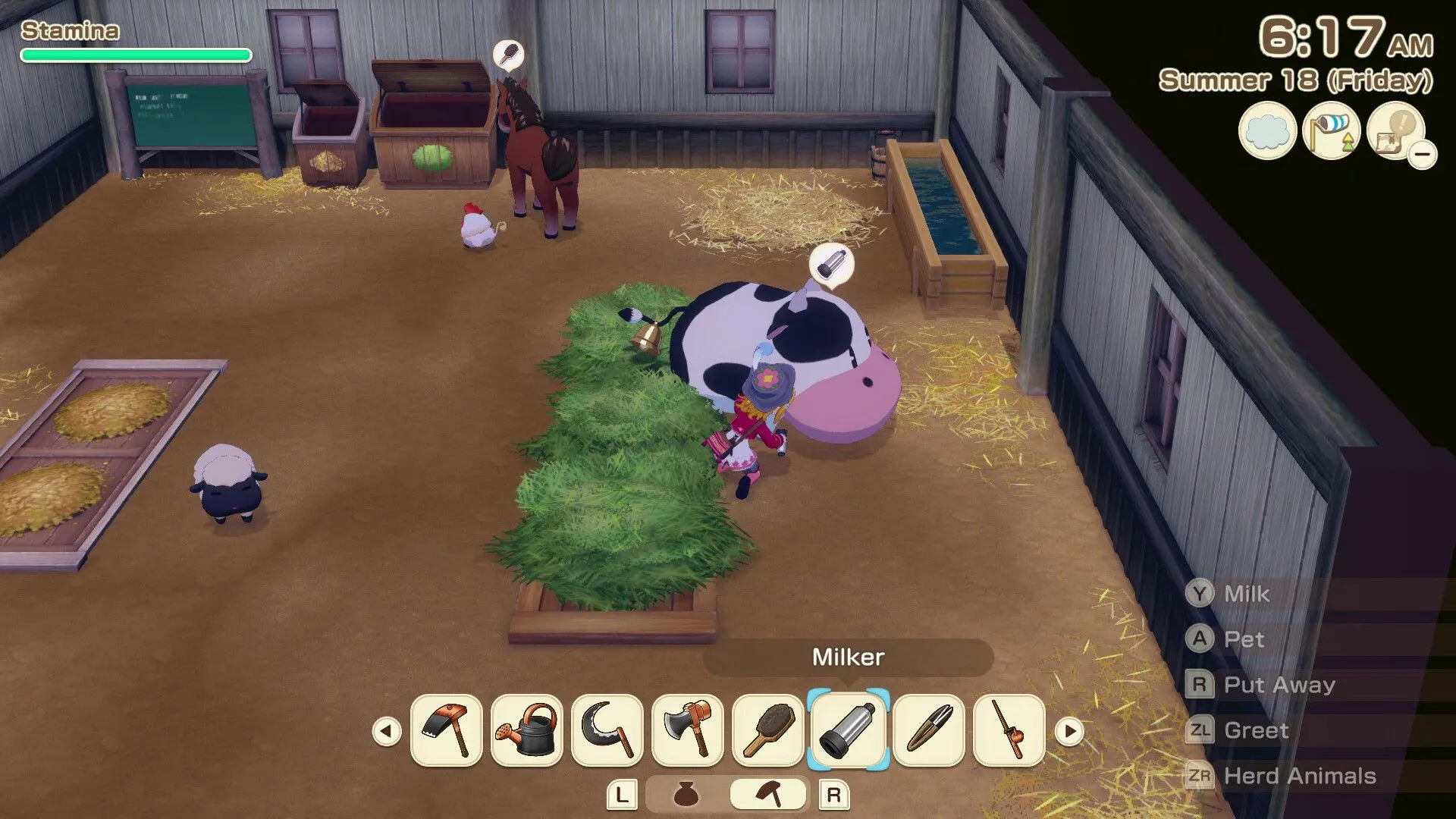 Cảnh chợ phiên Bazaar nhộn nhịp trong Story of Seasons Grand Bazaar, nơi game thủ bán nông sản