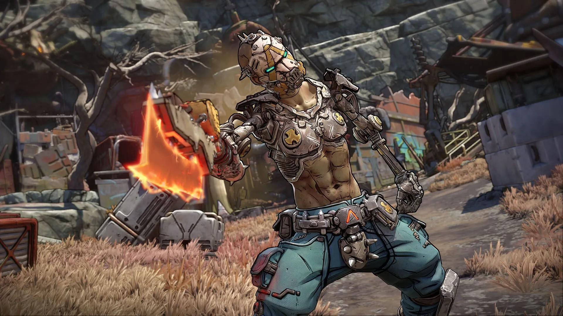 Cảnh gameplay mãn nhãn trong Borderlands 4, Vault Hunter chiến đấu với kẻ thù và sử dụng kỹ năng đặc biệt.