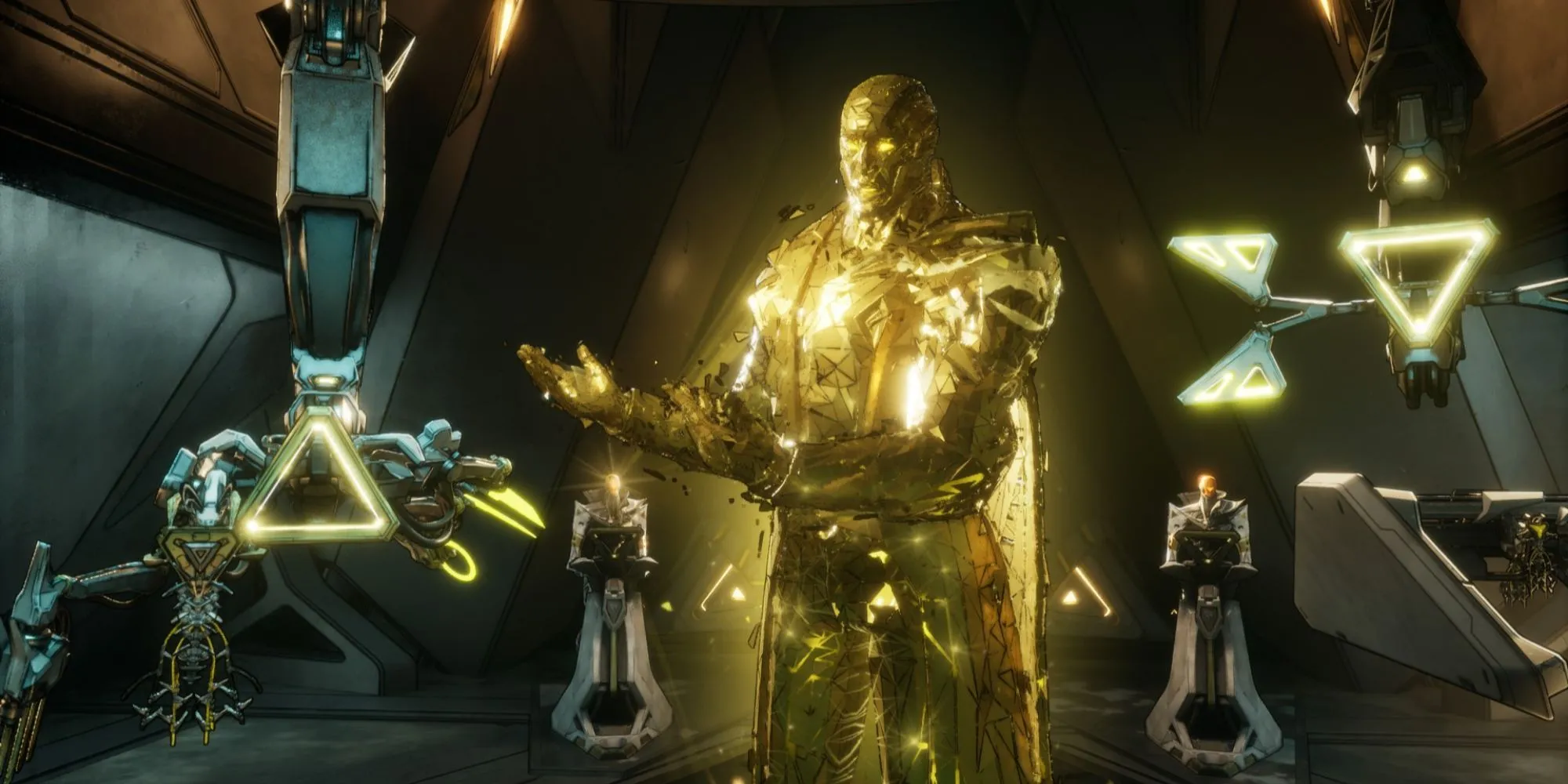 Cảnh một Vault Hunter đối đầu với quân đội của Timekeeper trên hành tinh Kairos đầy hỗn loạn trong Borderlands 4.