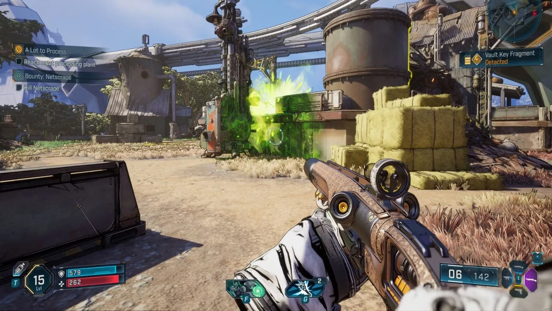 Cảnh quan tuyệt đẹp của Fadefields trong Borderlands 4, với đồ họa Unreal Engine 5 sắc nét và phong cách cel-shaded đặc trưng.