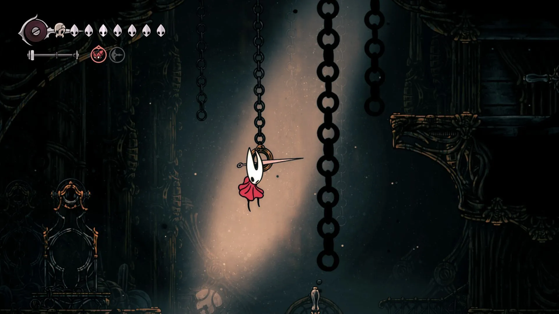 Hornet sử dụng Clawline Ring trong Hollow Knight Silksong
