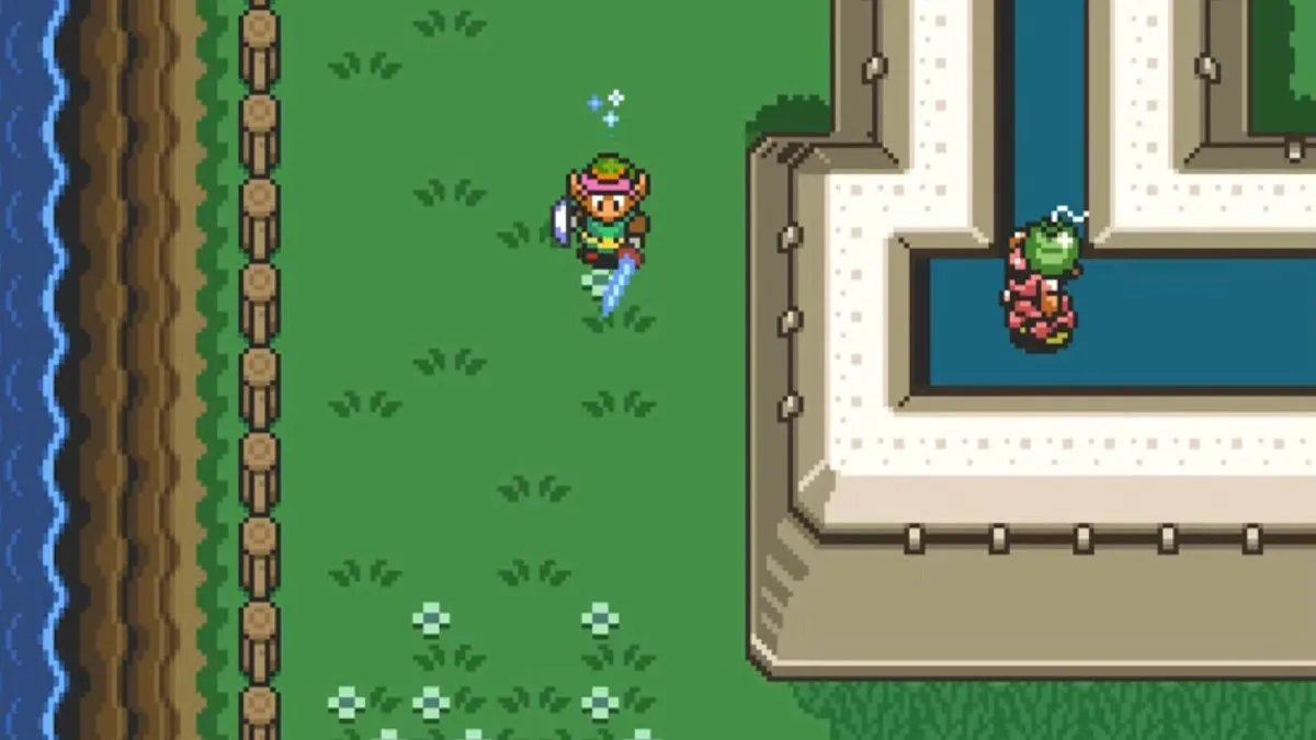 Link thực hiện cú lướt nhanh trong The Legend of Zelda: A Link to the Past trên SNES