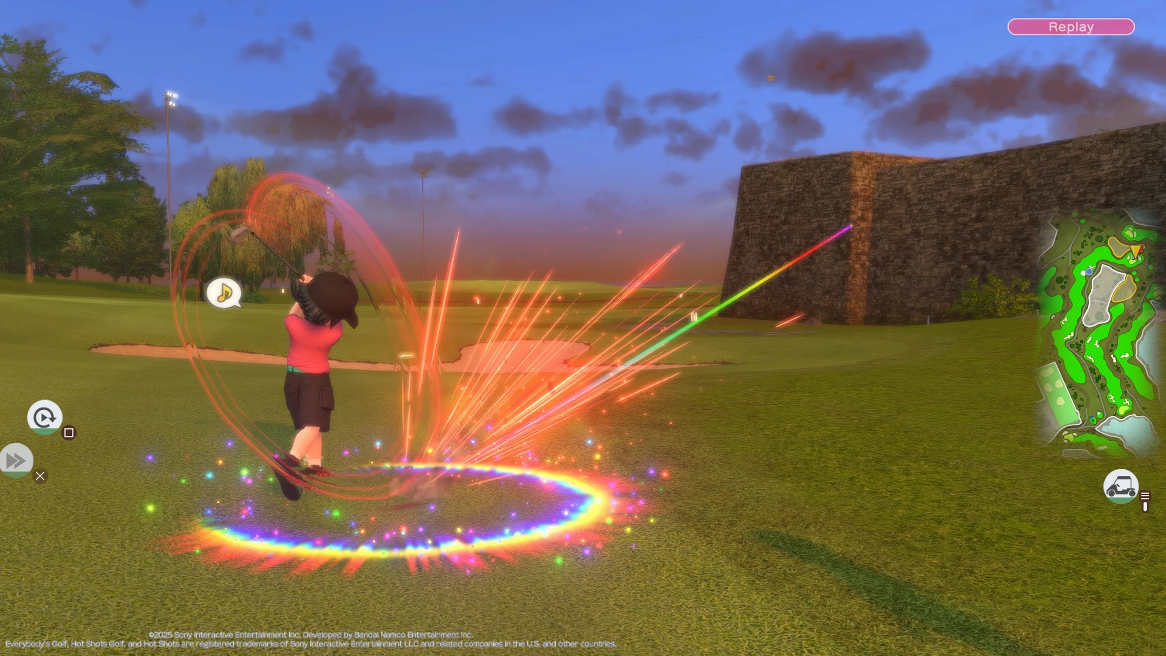Màn hình kỹ năng nhân vật không rõ ràng trong Everybody's Golf Hot Shots