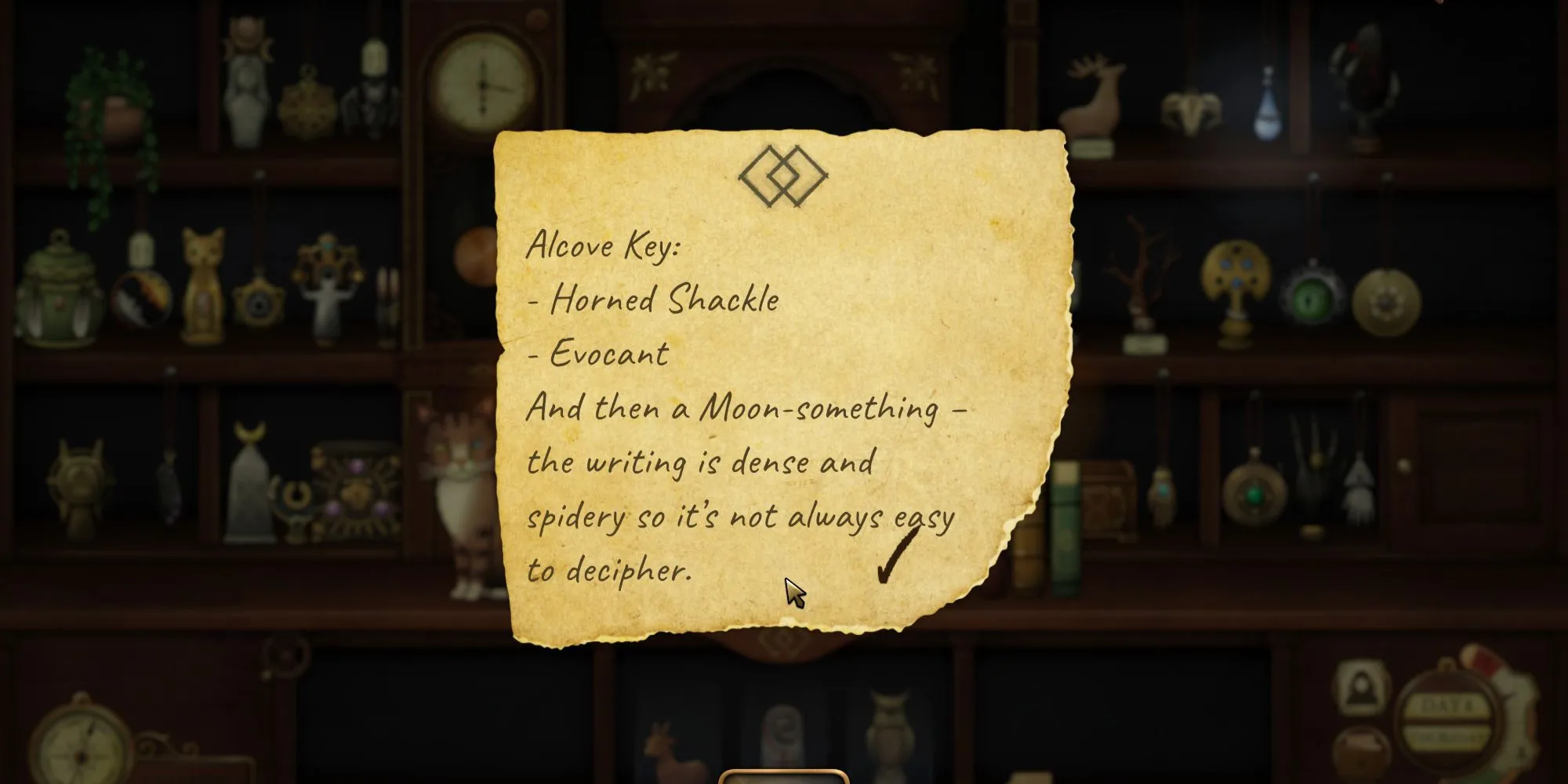 Manh mối bí ẩn trên tờ giấy từ Simone Green trong Strange Antiquities
