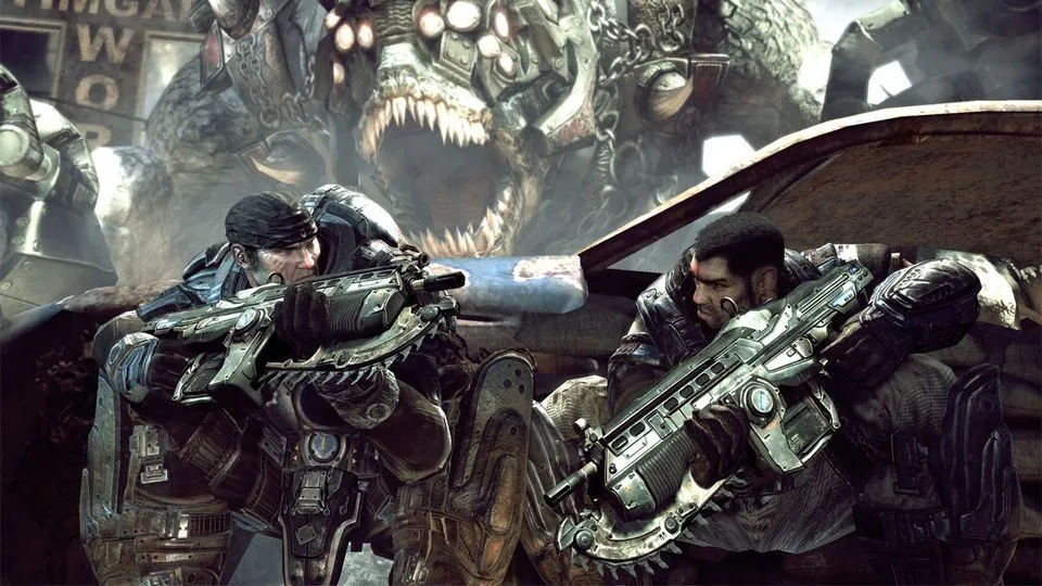 Marcus Fenix chuẩn bị chiến đấu trong Gears of War 1, tượng đài khởi đầu của dòng game TPS