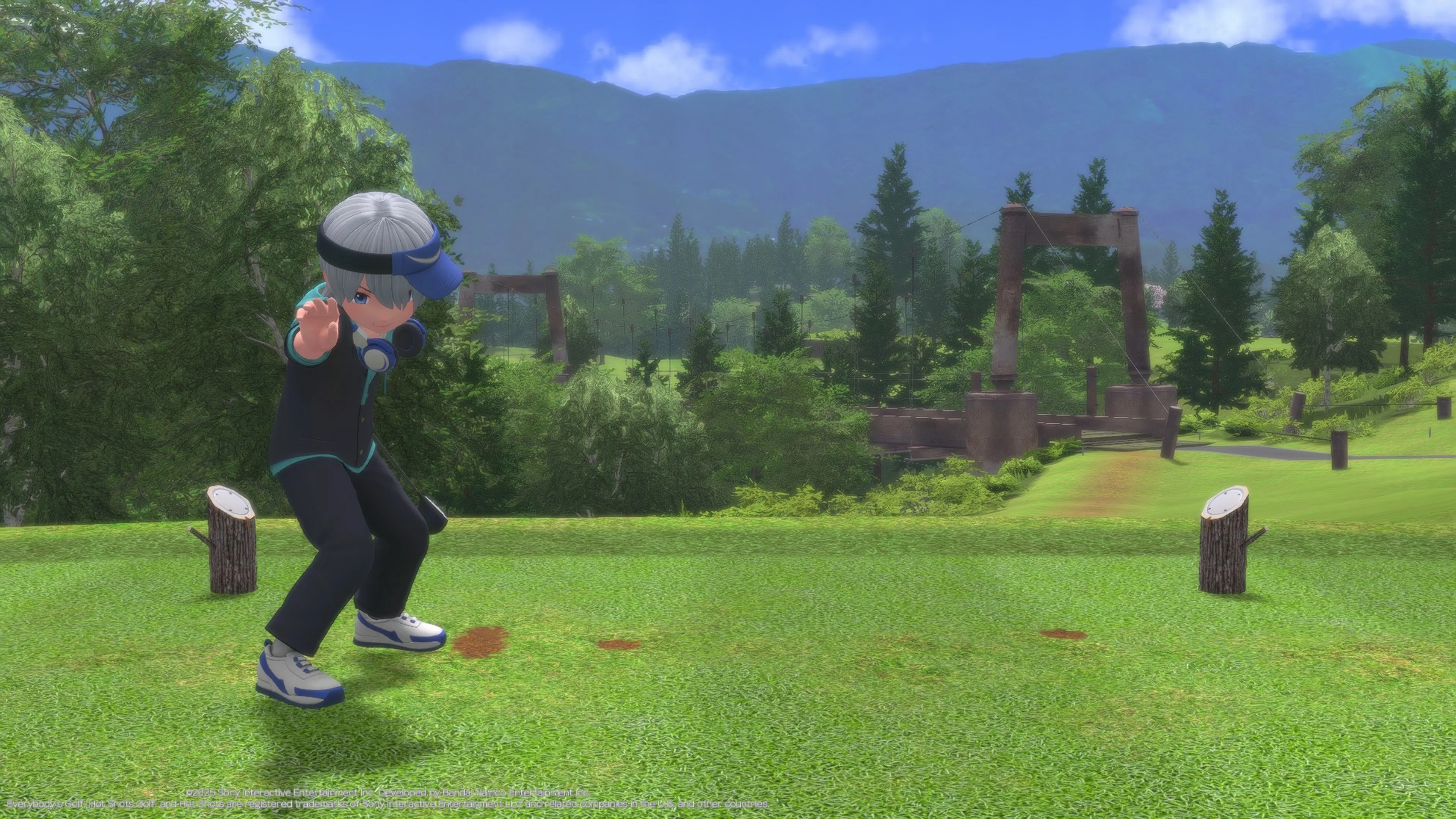 Nhân vật game Everybody's Golf Hot Shots cản trở tầm nhìn khi putt