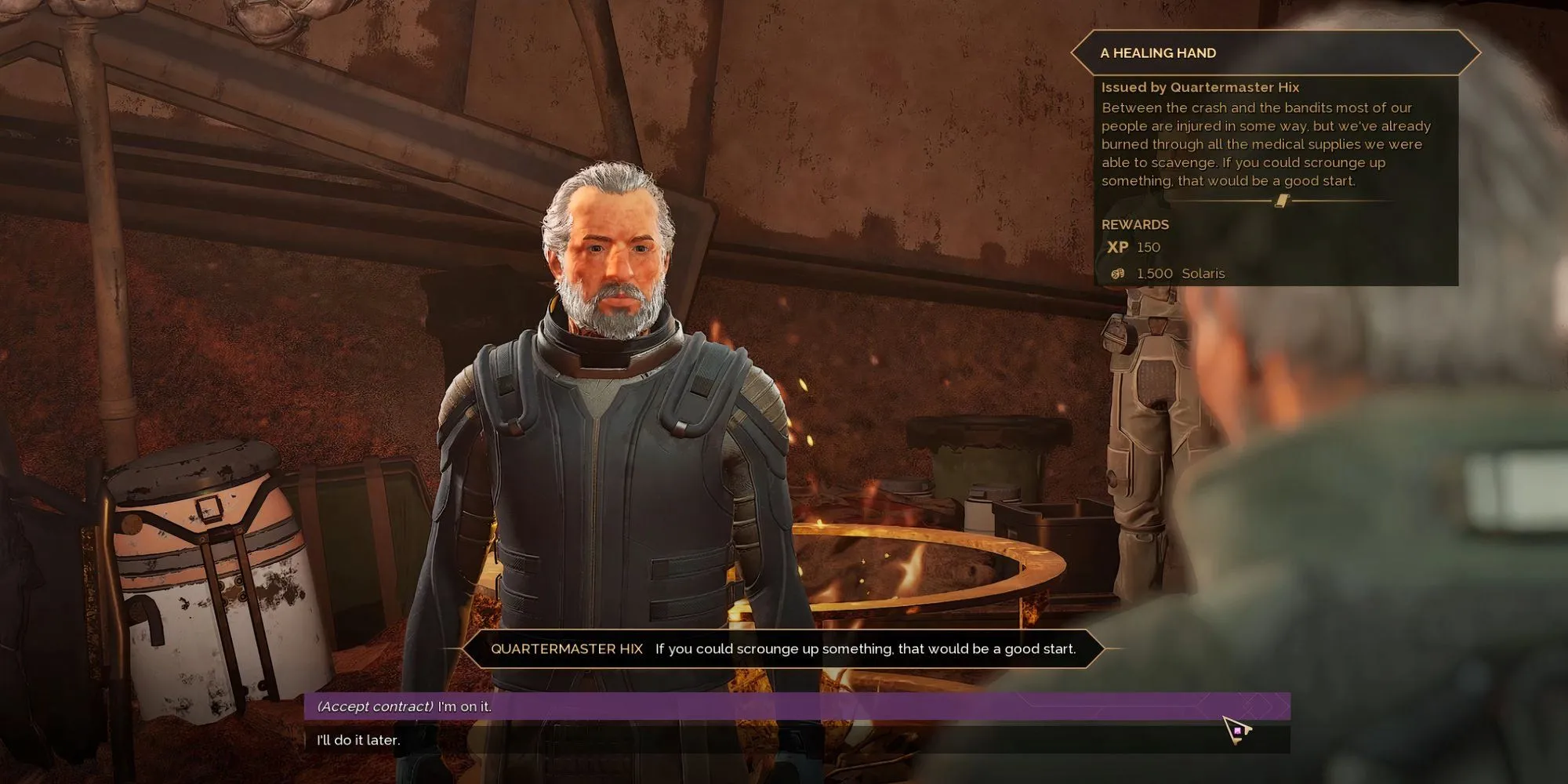 Nhiệm vụ &quot;Bàn tay Chữa lành&quot; từ Quartermaster Hix, kêu gọi tìm kiếm vật tư y tế cho những người sống sót trong Dune Awakening