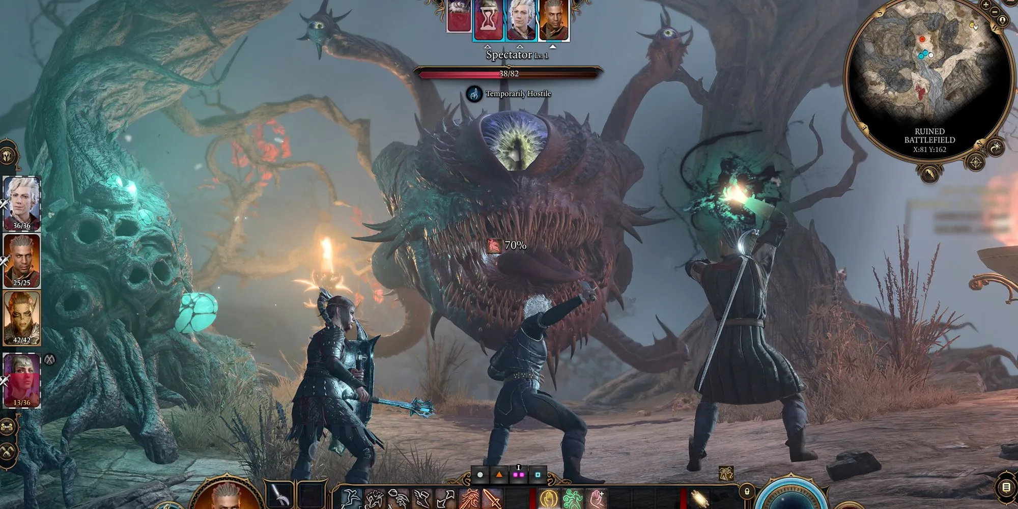 Nhóm chiến đấu trong Baldur's Gate 3, thể hiện lối chơi RPG chiến thuật sâu sắc.