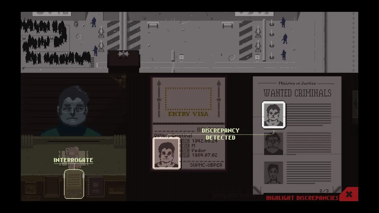 Phát hiện điểm bất thường trên giấy tờ của người nhập cảnh trong Papers, Please
