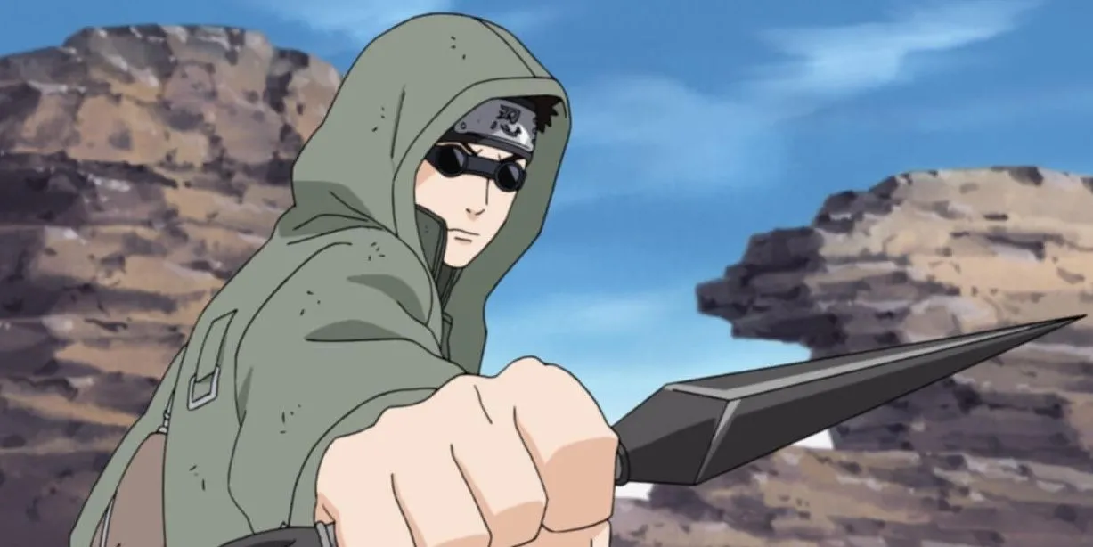 Shino Aburame với đôi mắt kính đặc trưng, một ninja côn trùng tài năng nhưng trầm lặng, luôn hoàn thành nhiệm vụ một cách xuất sắc dù ít được chú ý.