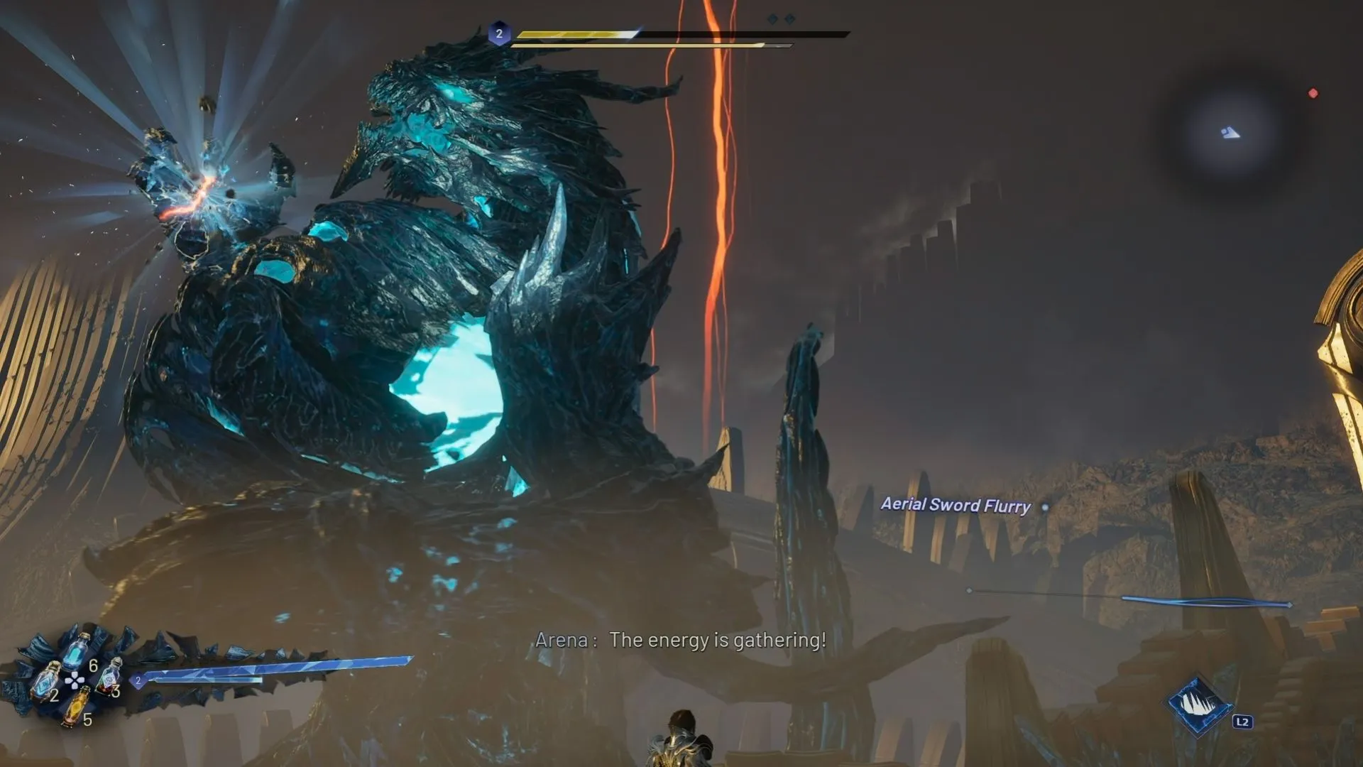 Trận chiến boss mãn nhãn trong Lost Soul Aside, nơi Kaser thể hiện kỹ năng chiến đấu đỉnh cao.