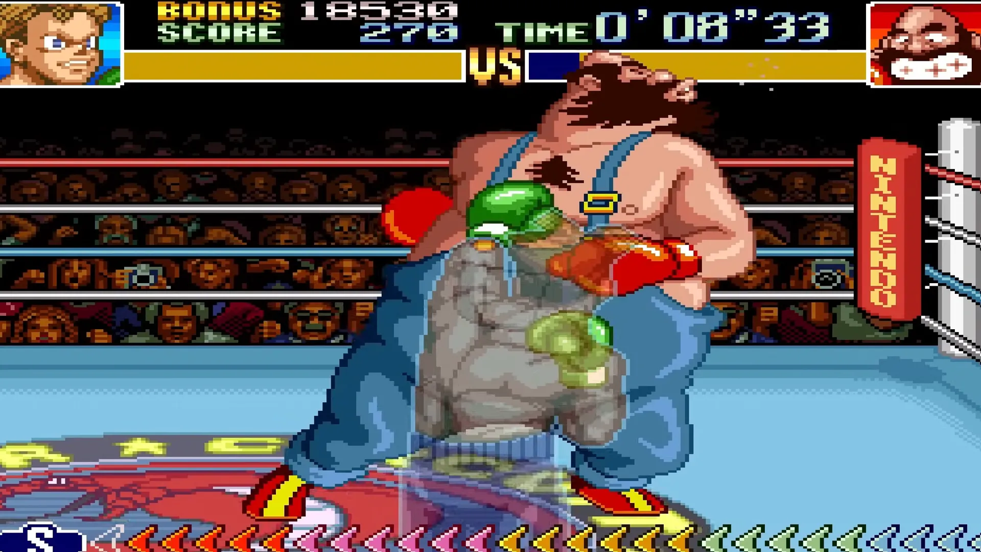 Trận đấu với Bear Hugger đầy kịch tính trong Super Punch-Out trên SNES