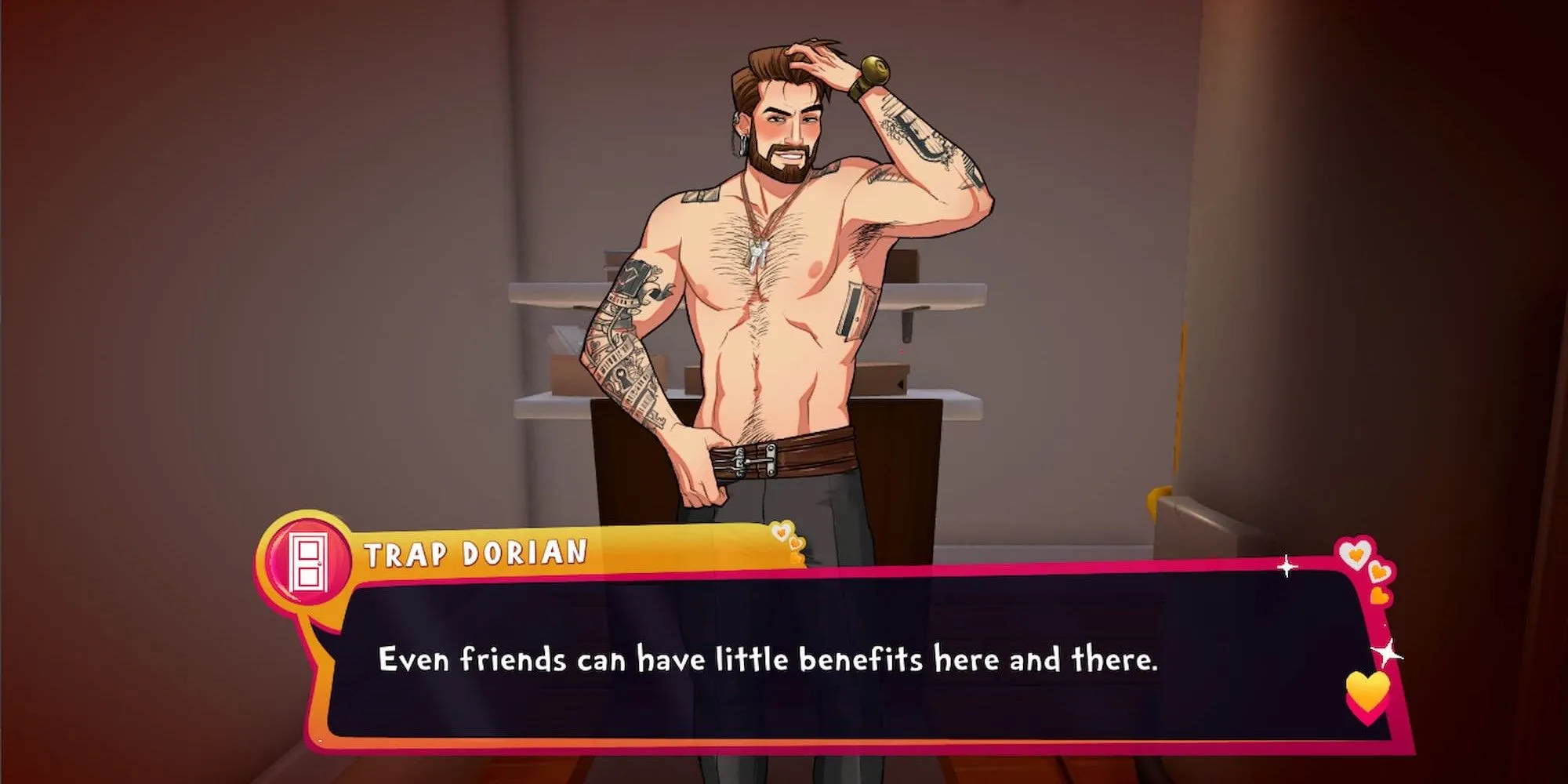 Tương tác với nhân vật Dorian trong game hẹn hò độc đáo Date Everything